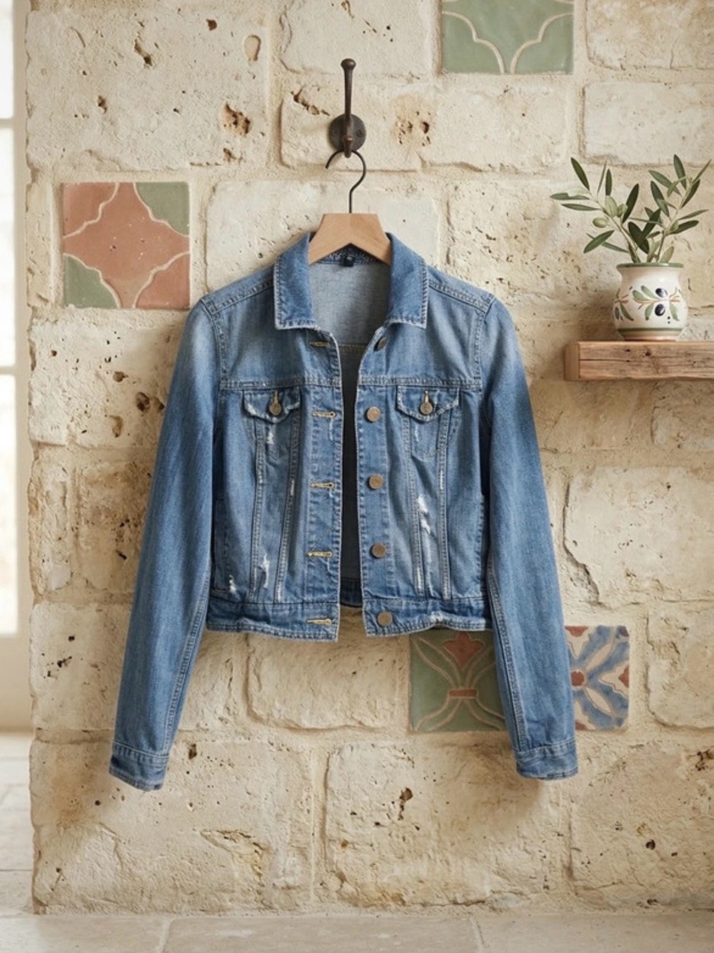 American Eagle M/ Classic Light Blue Denim Jacket with Button Closure
